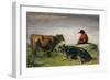 Hirte mit Kühen. Um 1885-Wilhelm Busch-Framed Giclee Print