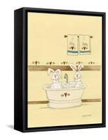 His and Her Bunnies in Tub-Debbie McMaster-Framed Stretched Canvas