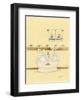 His and Her Bunnies in Tub-Debbie McMaster-Framed Premium Giclee Print