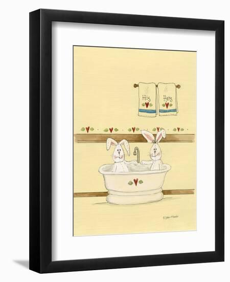 His and Her Bunnies in Tub-Debbie McMaster-Framed Premium Giclee Print