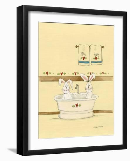 His and Her Bunnies in Tub-Debbie McMaster-Framed Giclee Print