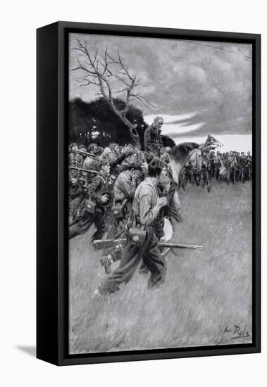 His Army Broke up and Followed Him, Weeping and Sobbing-Howard Pyle-Framed Stretched Canvas