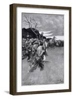 His Army Broke up and Followed Him, Weeping and Sobbing-Howard Pyle-Framed Giclee Print