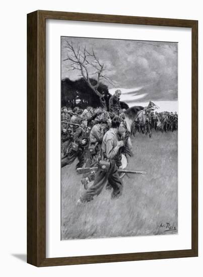 His Army Broke up and Followed Him, Weeping and Sobbing-Howard Pyle-Framed Giclee Print