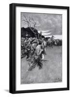 His Army Broke up and Followed Him, Weeping and Sobbing-Howard Pyle-Framed Giclee Print