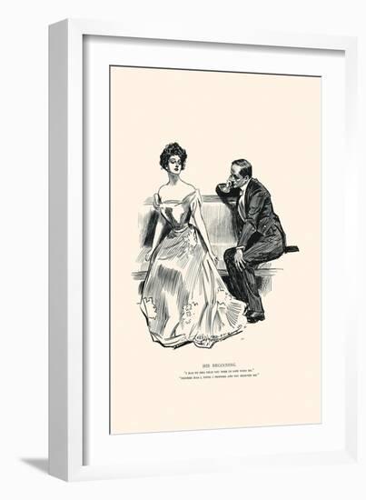 His Beginning-Charles Dana Gibson-Framed Art Print