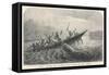 His Boat is Rammed by a Hippopotamus Displeased Because Its Young Have Been Shot by the Expedition-null-Framed Stretched Canvas