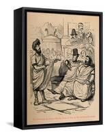 'His Excellency Q Fabius offering Peace or War to the Carthaginian Senate', 1852-John Leech-Framed Stretched Canvas