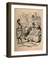 'His Excellency Q Fabius offering Peace or War to the Carthaginian Senate', 1852-John Leech-Framed Giclee Print