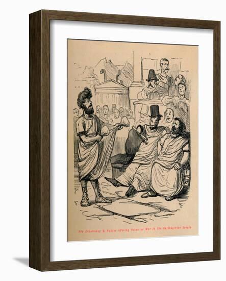 'His Excellency Q Fabius offering Peace or War to the Carthaginian Senate', 1852-John Leech-Framed Giclee Print