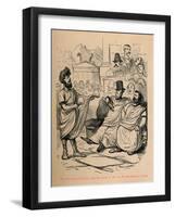 'His Excellency Q Fabius offering Peace or War to the Carthaginian Senate', 1852-John Leech-Framed Giclee Print