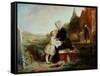 His Father's Grave-John Callcott Horsley-Framed Stretched Canvas