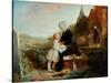 His Father's Grave-John Callcott Horsley-Stretched Canvas