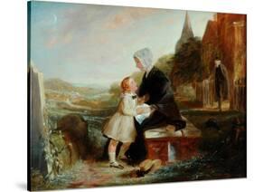 His Father's Grave-John Callcott Horsley-Stretched Canvas