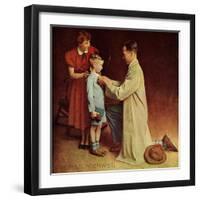 His First Day at School-Norman Rockwell-Framed Giclee Print