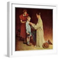 His First Day at School-Norman Rockwell-Framed Giclee Print