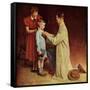 His First Day at School-Norman Rockwell-Framed Stretched Canvas