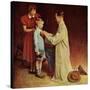 His First Day at School-Norman Rockwell-Stretched Canvas
