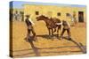 His First Lesson-Frederic Sackrider Remington-Stretched Canvas