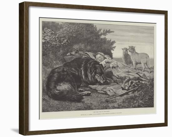 His First Visit to the Flock, in the Exhibition of the Institute of Painters in Oil-Colours-Samuel John Carter-Framed Giclee Print