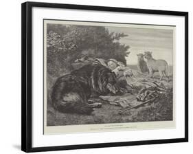 His First Visit to the Flock, in the Exhibition of the Institute of Painters in Oil-Colours-Samuel John Carter-Framed Giclee Print