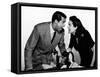 HIS GIRL FRIDAY, 1940 directed by HOWARD HAWKS Cary Grant and Rosalind Russell (b/w photo)-null-Framed Stretched Canvas