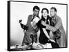 HIS GIRL FRIDAY, 1940 directed by HOWARD HAWKS Cary Grant, Rosalind Russell and Ralph Bellamy (b/w-null-Framed Stretched Canvas