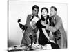 HIS GIRL FRIDAY, 1940 directed by HOWARD HAWKS Cary Grant, Rosalind Russell and Ralph Bellamy (b/w-null-Stretched Canvas