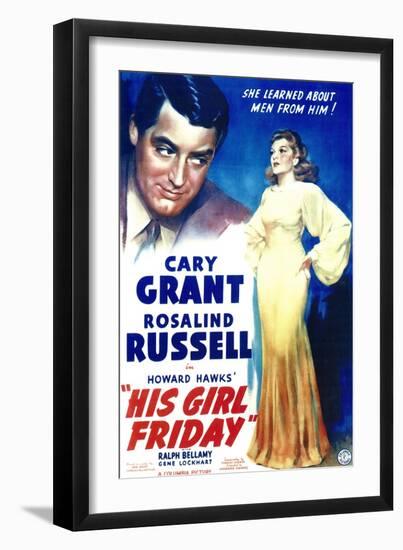 His Girl Friday, 1940-null-Framed Art Print