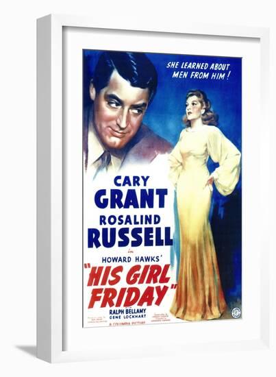 His Girl Friday, 1940-null-Framed Art Print