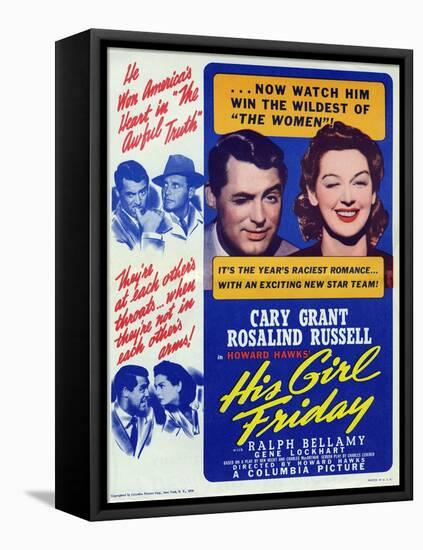 His Girl Friday, 1940-null-Framed Stretched Canvas