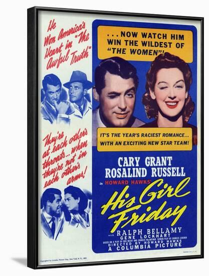 His Girl Friday, 1940-null-Framed Art Print