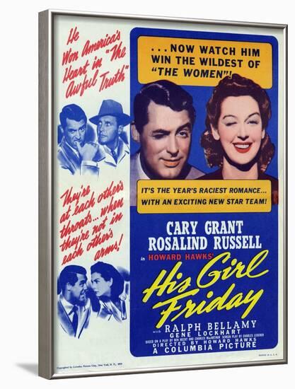 His Girl Friday, 1940-null-Framed Art Print