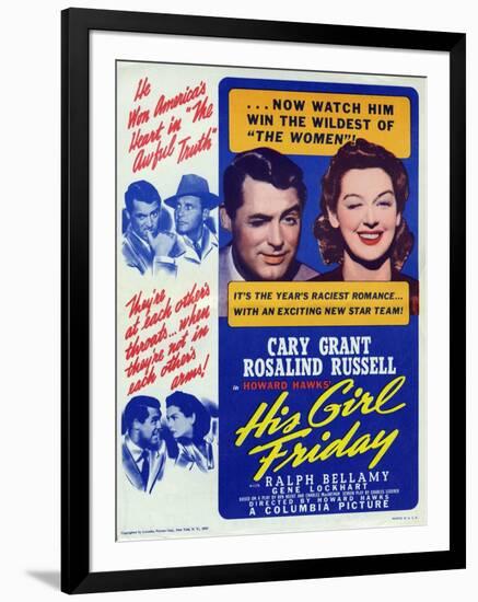 His Girl Friday, 1940-null-Framed Art Print