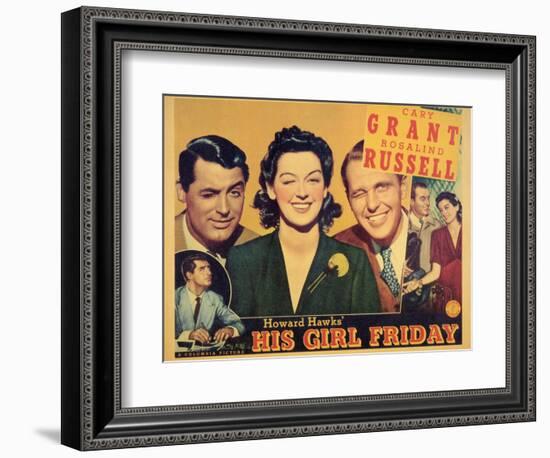 His Girl Friday, 1940-null-Framed Art Print