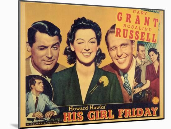 His Girl Friday, 1940-null-Mounted Art Print