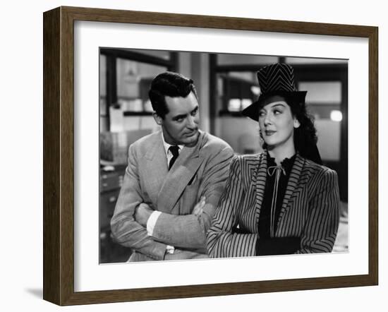 His Girl Friday, Cary Grant, Rosalind Russell, 1940-null-Framed Photo