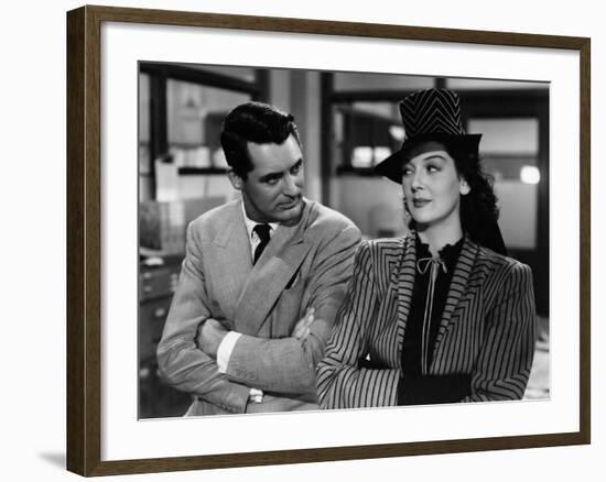 His Girl Friday, Cary Grant, Rosalind Russell, 1940-null-Framed Photo