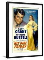 His Girl Friday, Cary Grant, Rosalind Russell, 1940-null-Framed Art Print