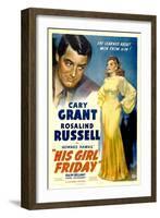 His Girl Friday, Cary Grant, Rosalind Russell, 1940-null-Framed Art Print