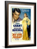 His Girl Friday, Cary Grant, Rosalind Russell, 1940-null-Framed Art Print