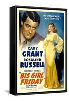 His Girl Friday, Cary Grant, Rosalind Russell, 1940-null-Framed Stretched Canvas