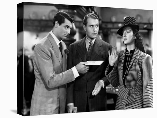 His Girl Friday, from Left: Cary Grant, Ralph Bellamy, Rosalind Russell, 1940-null-Stretched Canvas