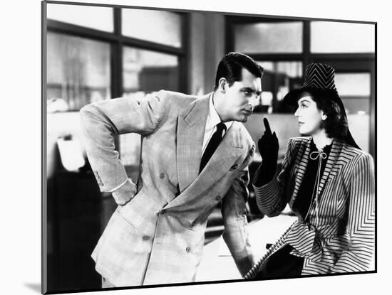 His Girl Friday, from Left: Cary Grant, Rosalind Russell, 1940-null-Mounted Photo