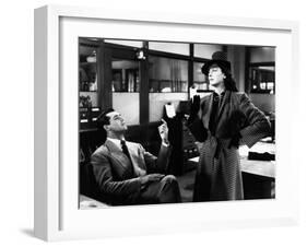 His Girl Friday, from Left: Cary Grant, Rosalind Russell, 1940-null-Framed Photo