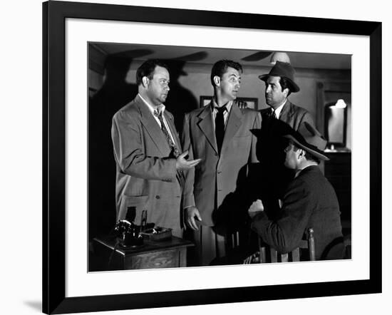 His Kind of Woman by John Farrow with Robert Mitchum, 1951 (b/w photo)-null-Framed Photo