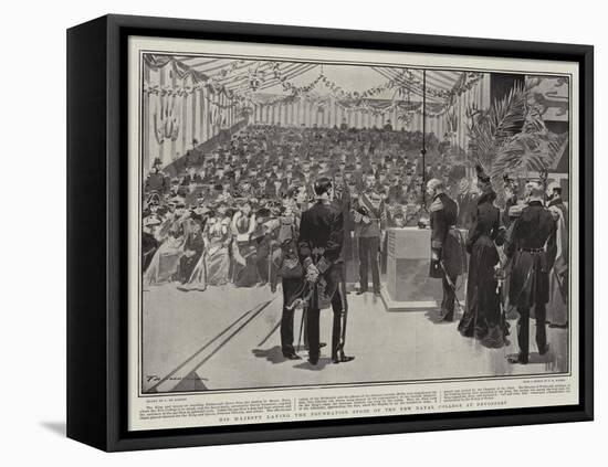 His Majesty Laying the Foundation Stone of the New Naval College at Devonport-Frederic De Haenen-Framed Stretched Canvas