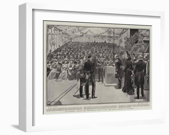 His Majesty Laying the Foundation Stone of the New Naval College at Devonport-Frederic De Haenen-Framed Giclee Print
