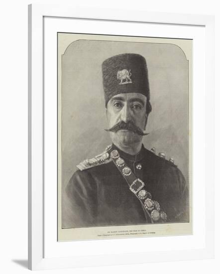 His Majesty Nasr-Ed-Din, the Shah of Persia-null-Framed Giclee Print