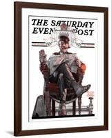 "His Majesty the Janitor," Saturday Evening Post Cover, January 13, 1923-Walter Beach Humphrey-Framed Giclee Print